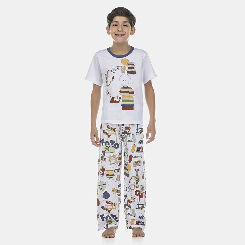 Pijama Masculino Kids Manga Curta e Calça