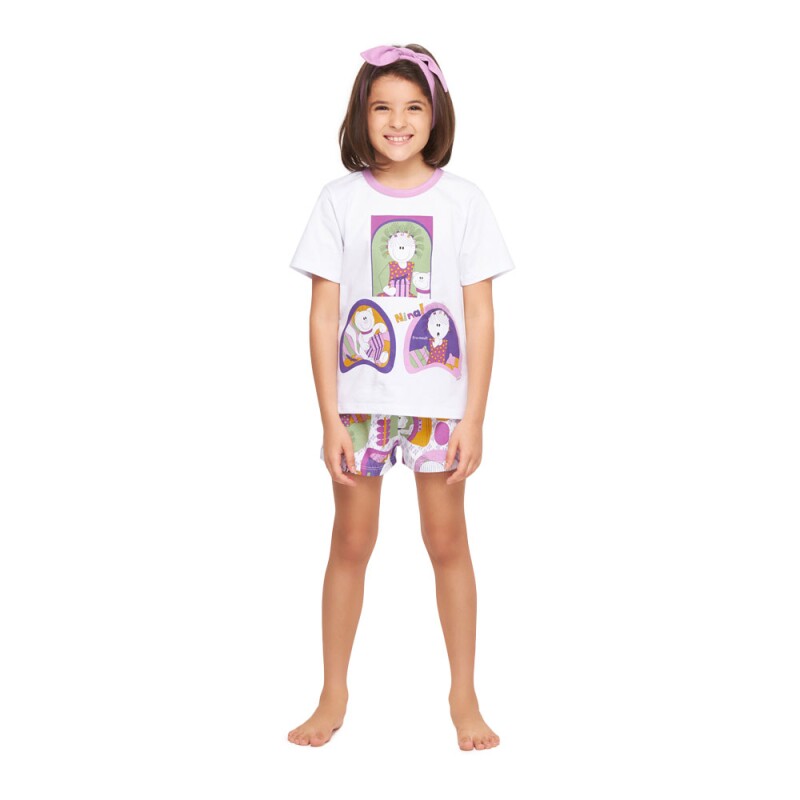 Conjunto Feminino Kids Manga Curta e Short