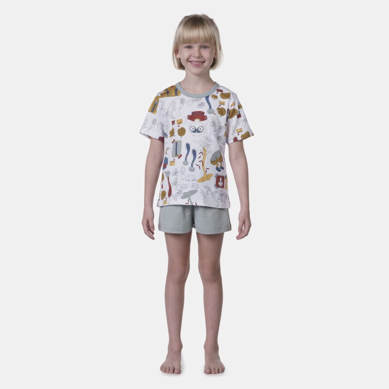 Pijama manga curta e short   