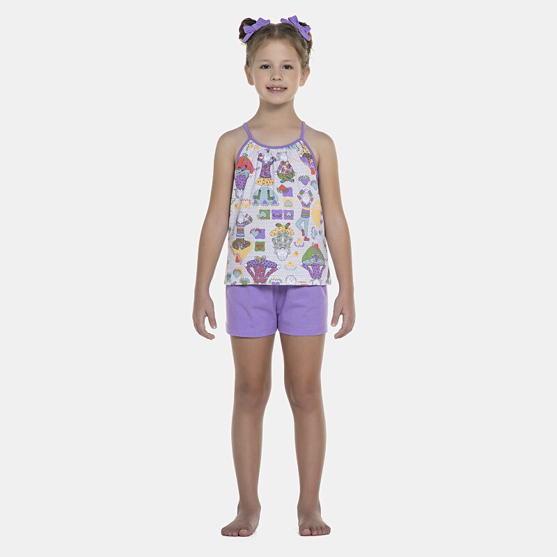 Pijama Feminino Kids Alça e Short