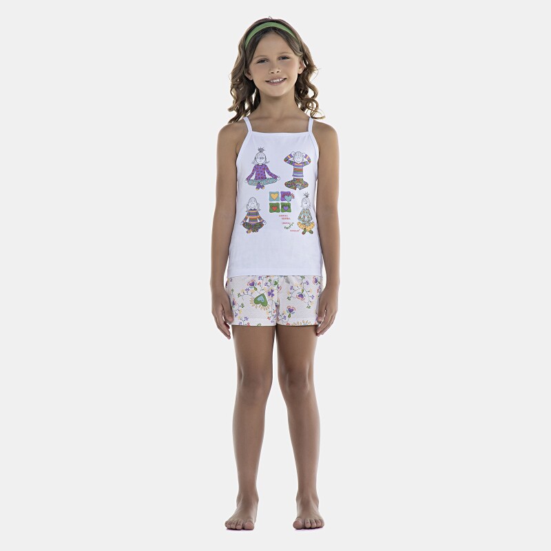 Pijama Feminino Kids Alça e Short