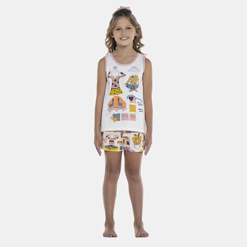Pijama Feminino Kids Regata e Short