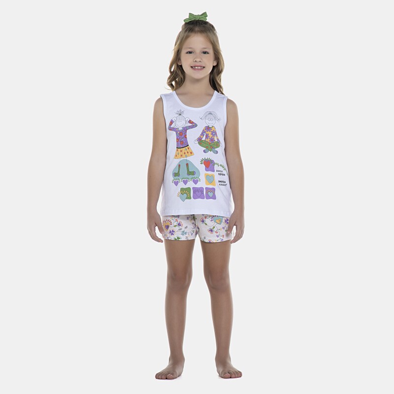 Pijama Feminino Kids Regata e Short