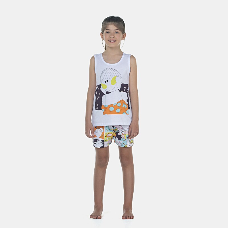 Pijama Feminino Kids Regata e Short