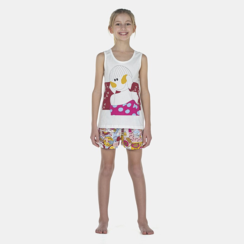 Pijama Feminino Kids Regata e Short