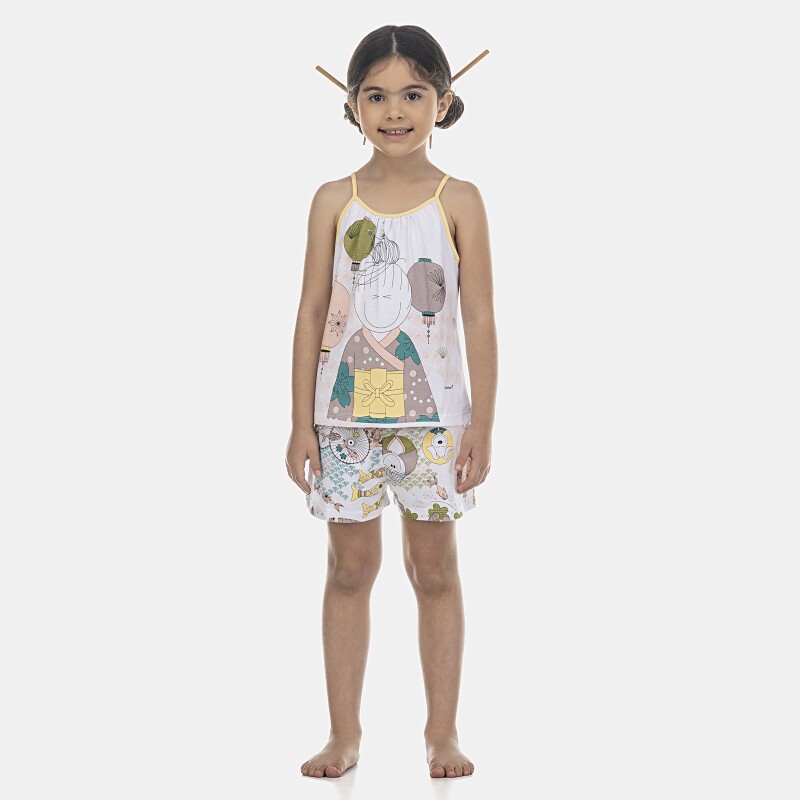 Pijama Feminino Kids Alça e Short