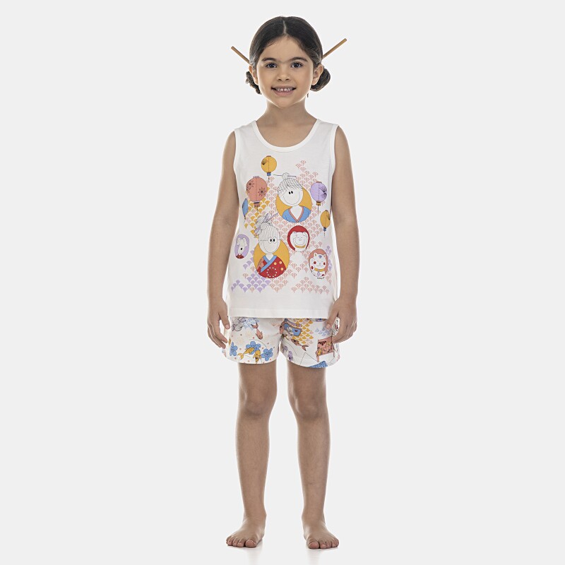 Pijama Feminino Kids Regata e Short