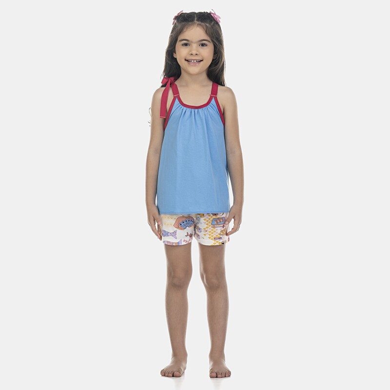 Pijama Feminino Kids Alça e Short