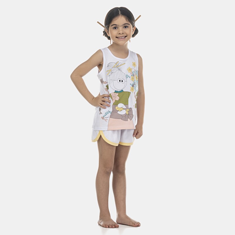 Pijama Feminino Kids Regata e Short Atoalhado