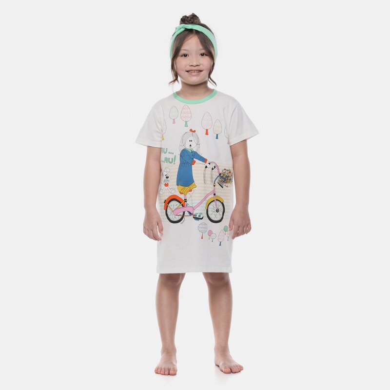 Sonhart Pijama Camisão Feminino Infantil Manga Curta Pat e Ted