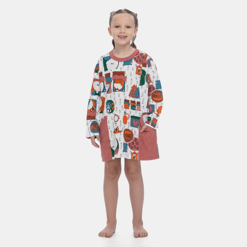 Pijama Infantil Feminino Camisão Manga Longa Pat e Annie