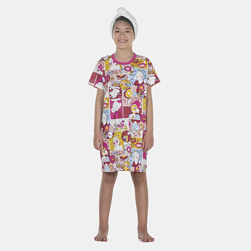 Camisão Feminino Kids Manga Curta