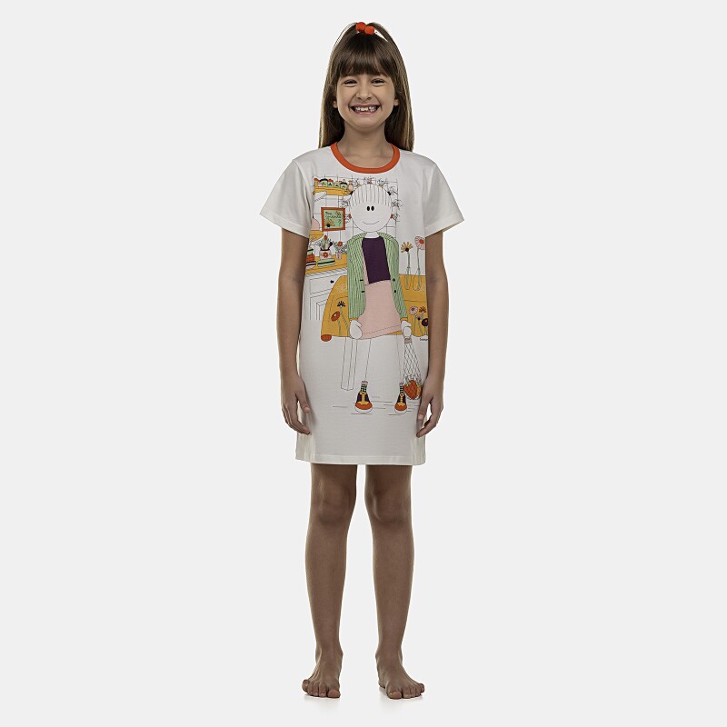 Camisão Feminino Kids Manga Curta