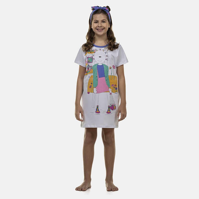 Camisão Feminino Kids Manga Curta