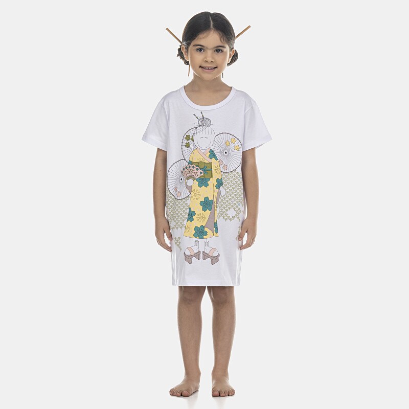 Camisão Feminino Kids Manga Curta
