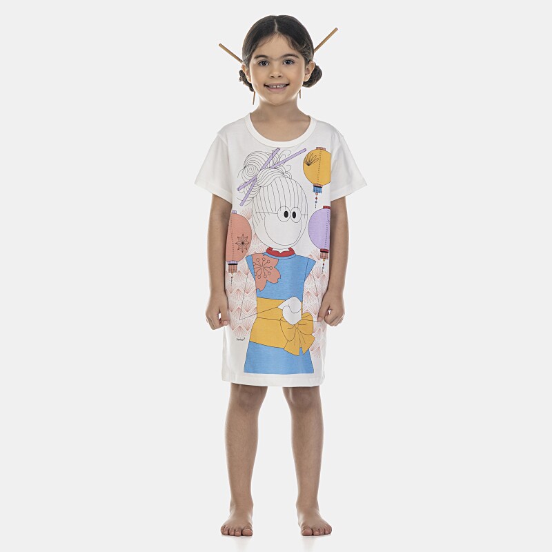 Camisão Feminino Kids Manga Curta