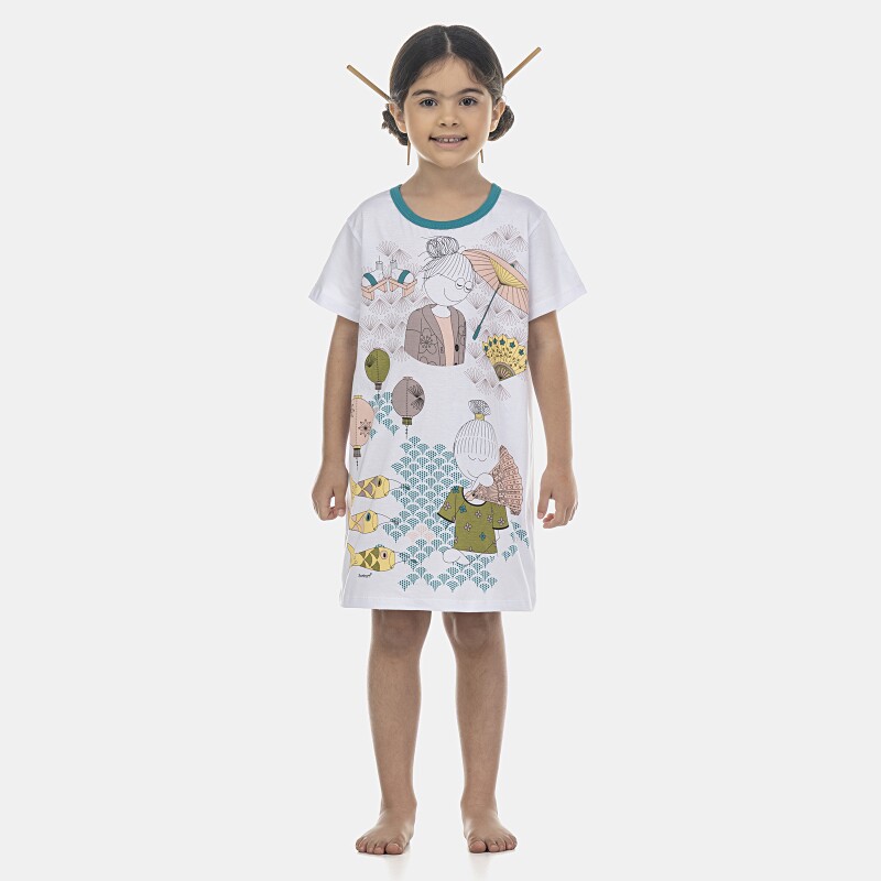 Camisão Feminino Kids Manga Curta