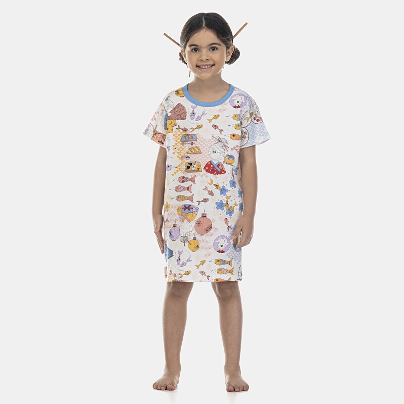 Camisão Feminino Kids Manga Curta