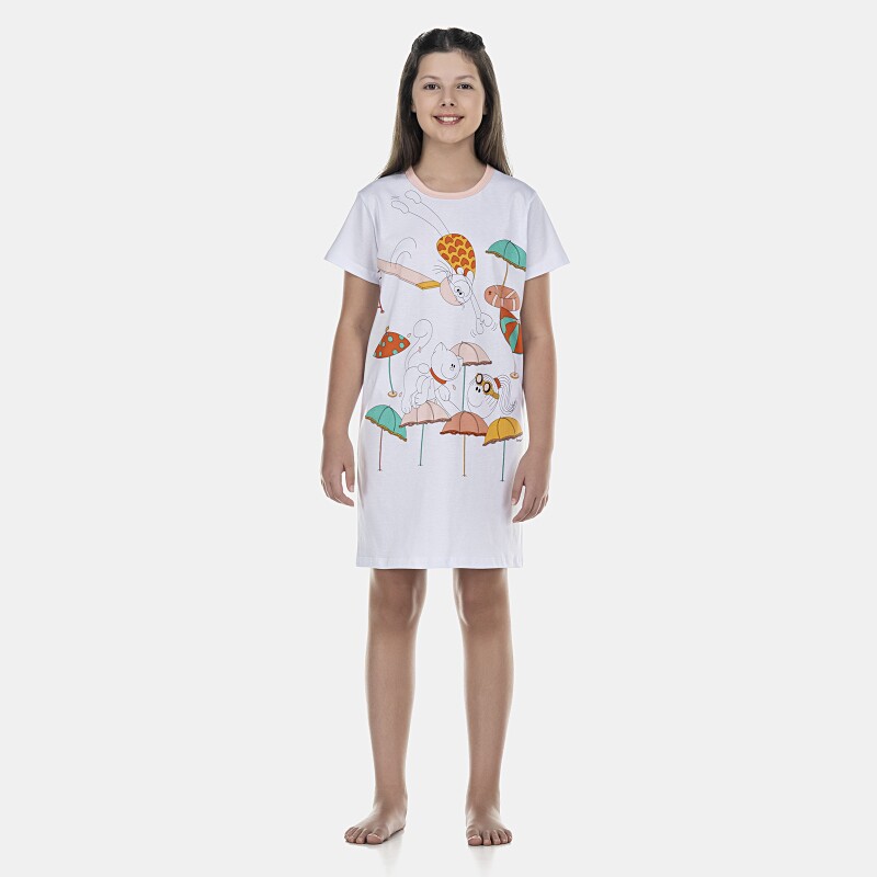 Camisão Feminino Kids Manga Curta