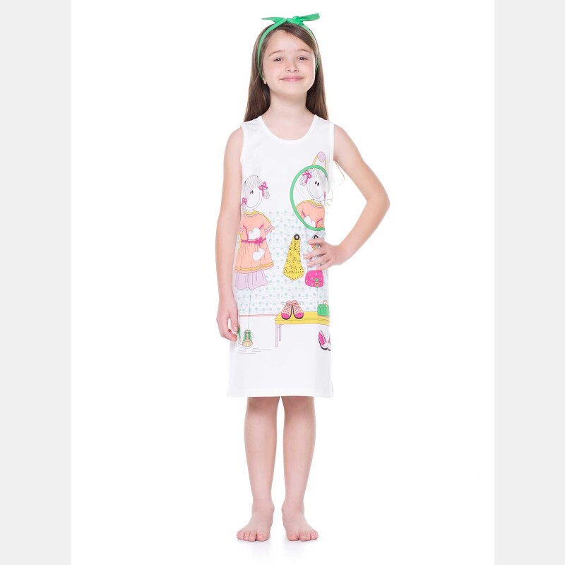 Pijama Camisola regata Infantil Feminino            