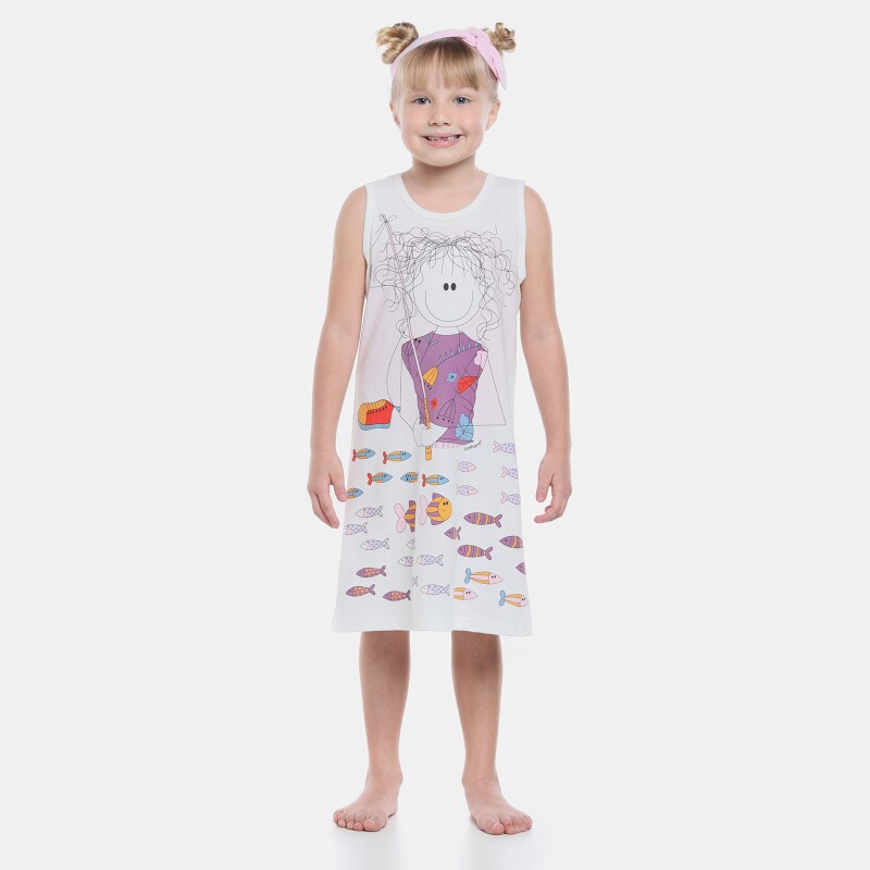 Camisola Infantil Feminina regata Larga Pat          