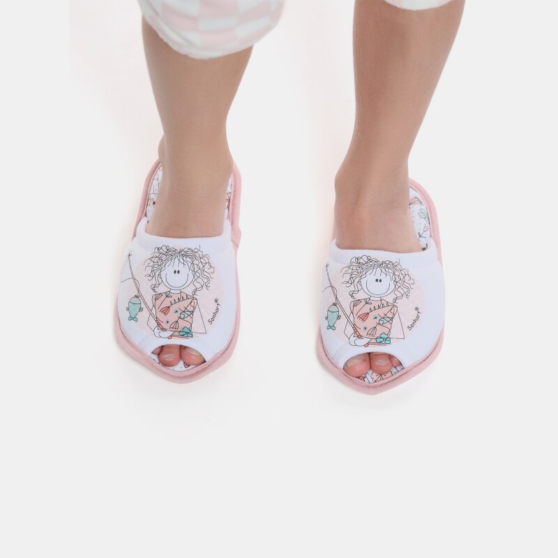 Pantufa Feminino Kids Com Abertura