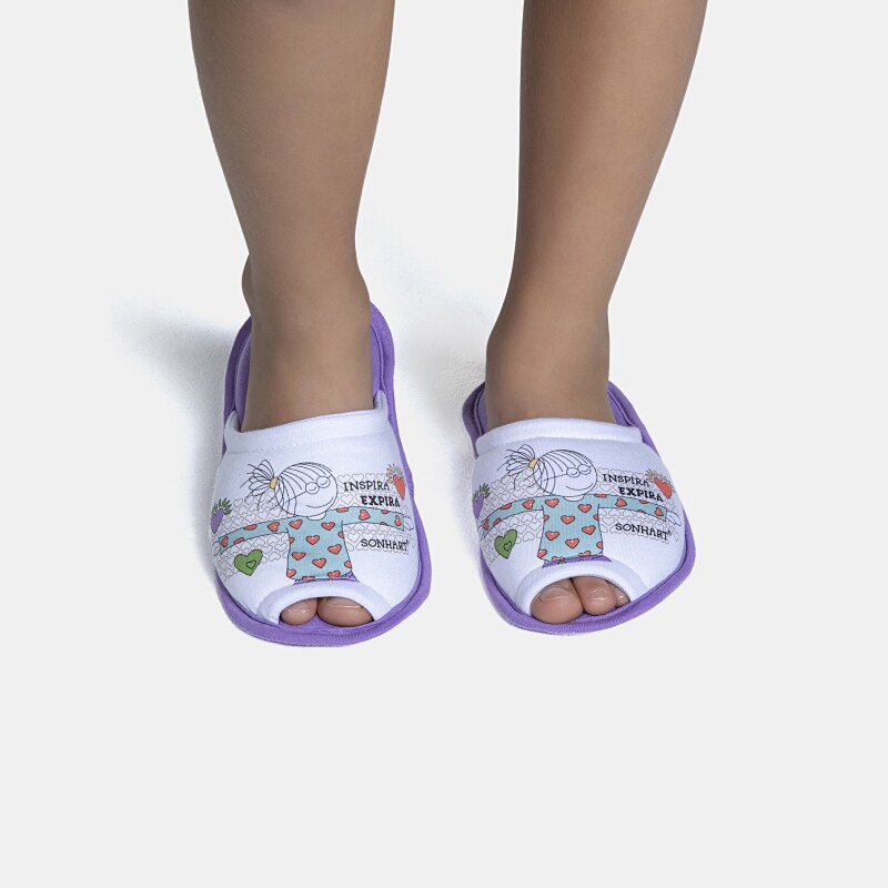 Pantufa Feminina Kids Com Abertura