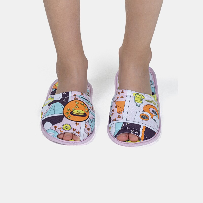 Pantufa Feminina Kids Com Abertura