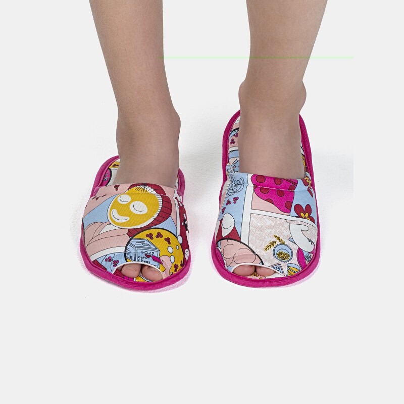 Pantufa Feminina Kids Com Abertura