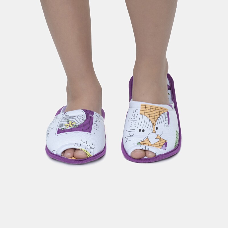 Pantufa Feminina Kids Com Abertura