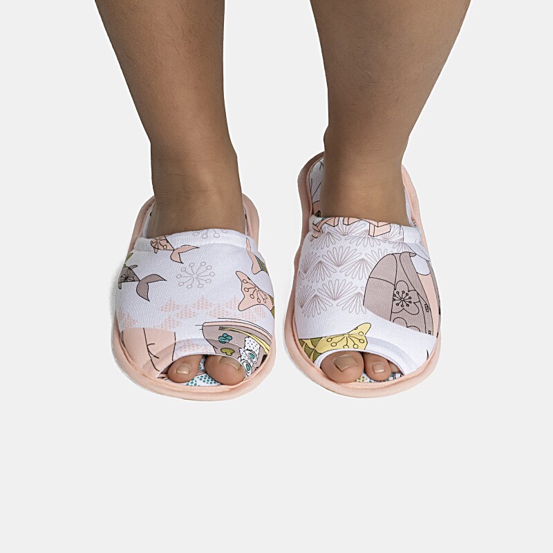 Pantufa Feminina Kids Com Abertura