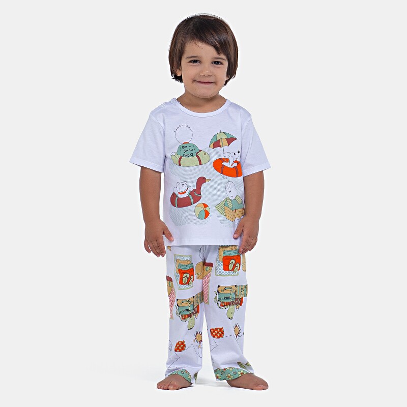 Pijama Manga Curta e Calça