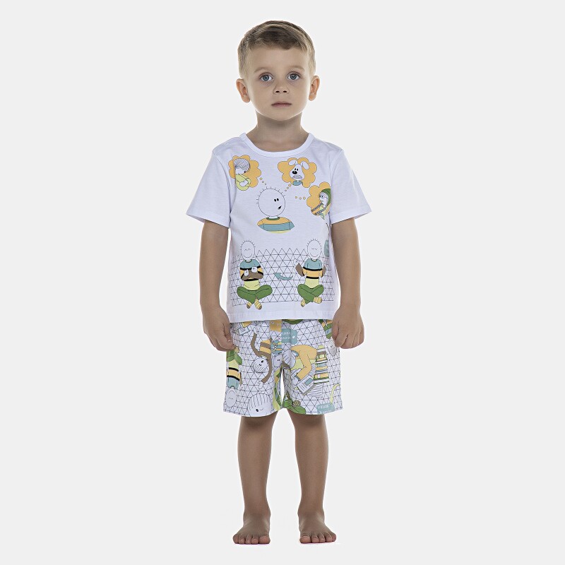 Pijama Masculino Baby Manga Curta e Bermuda