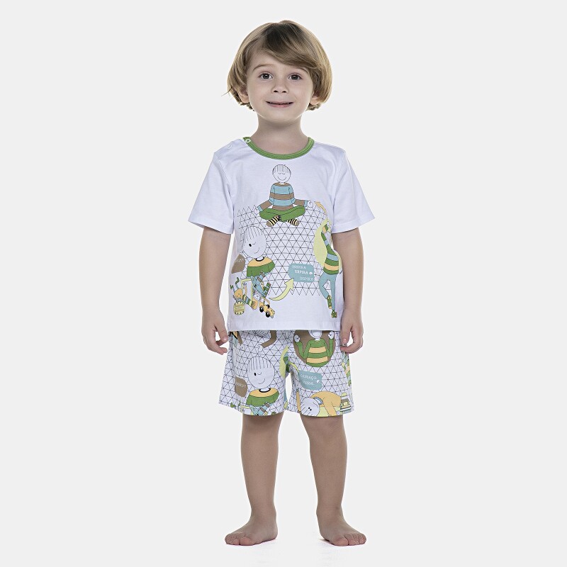 Pijama Masculino Baby Manga Curta e Bermuda
