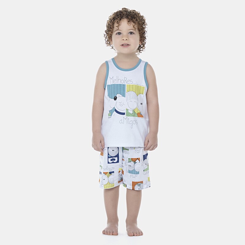Pijama Masculino Baby Regata e Bermuda