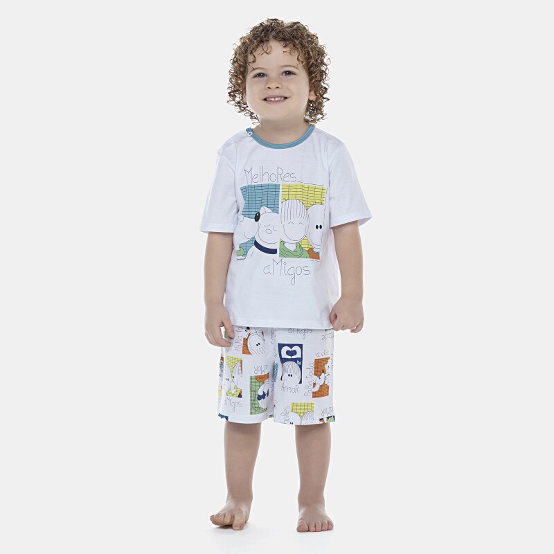 Pijama Masculino Baby Manga Curta e Bermuda
