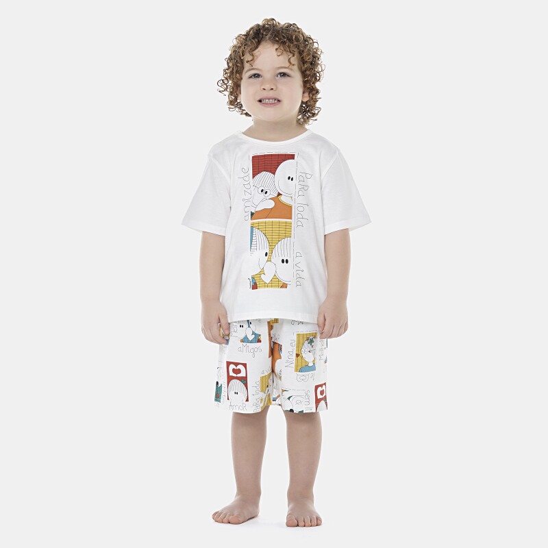 Pijama Masculino Baby Manga Curta e Bermuda