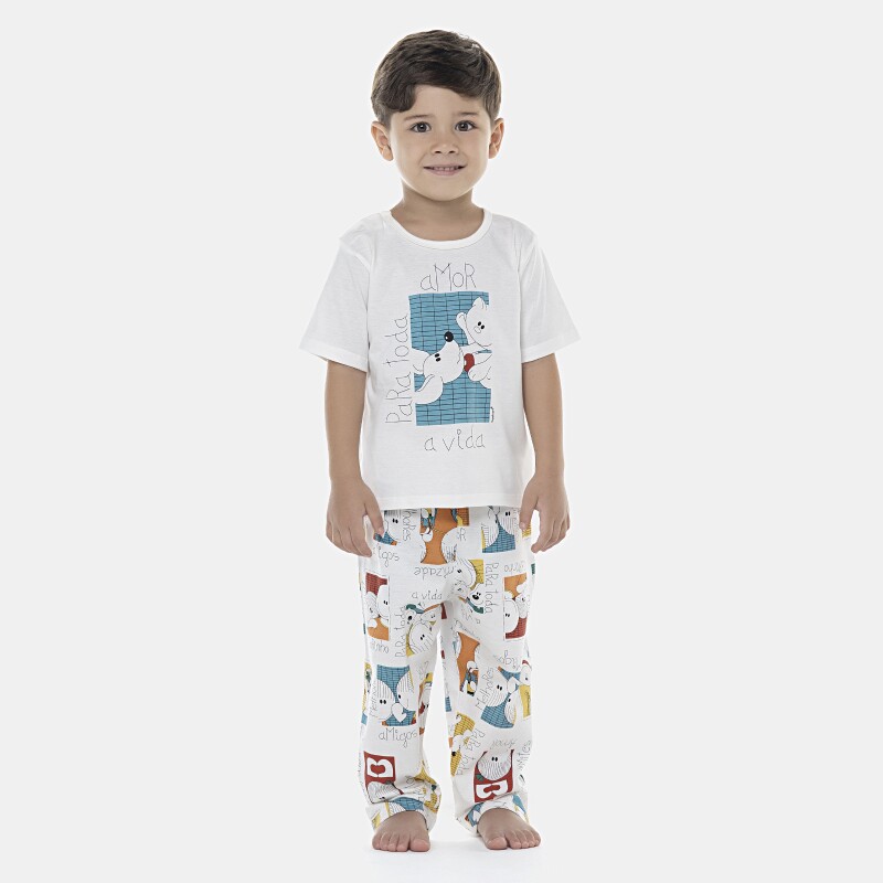 Pijama Masculino Baby Manga Curta e Calça