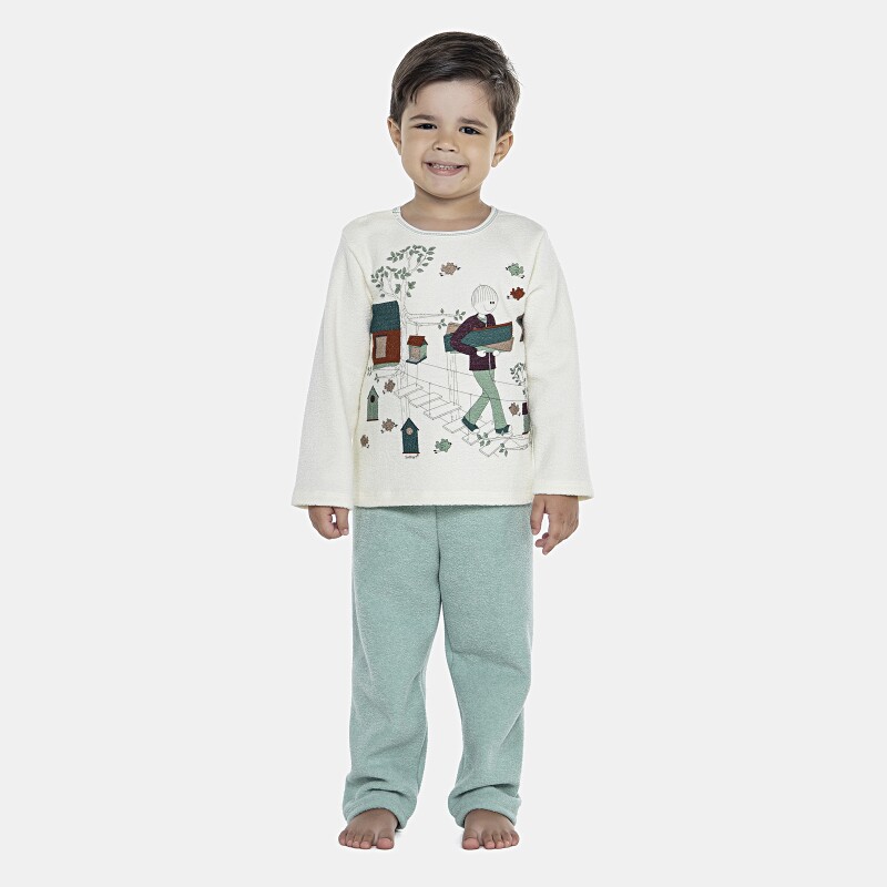 Pijama Masculino Baby Manga Longa e Calça Plush