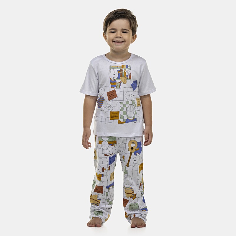 Pijama Masculino Baby Manga Curta e Calça