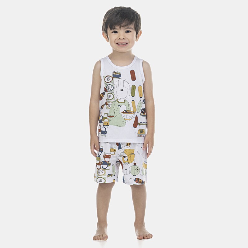 Pijama Masculino Baby Regata e Bermuda