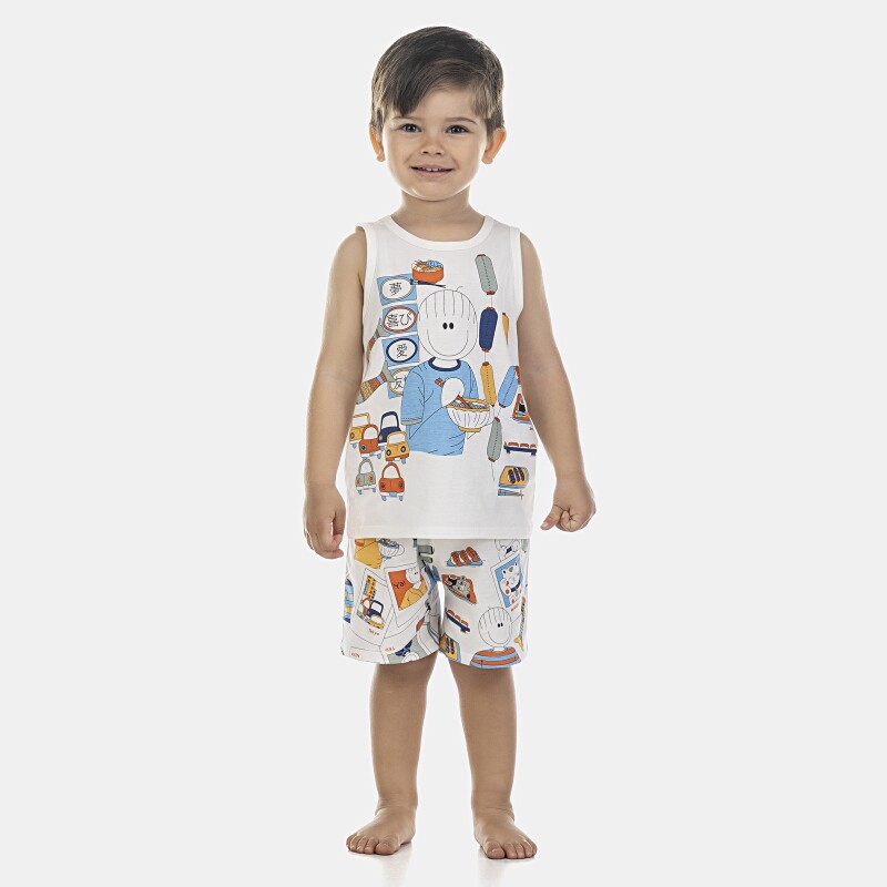 Pijama Masculino Baby Regata e Bermuda