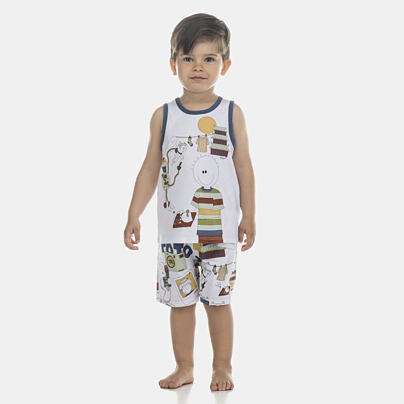 Pijama Masculino Baby Regata e Bermuda