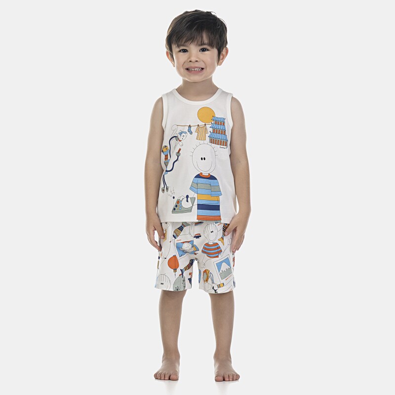 Pijama Masculino Baby Regata e Bermuda