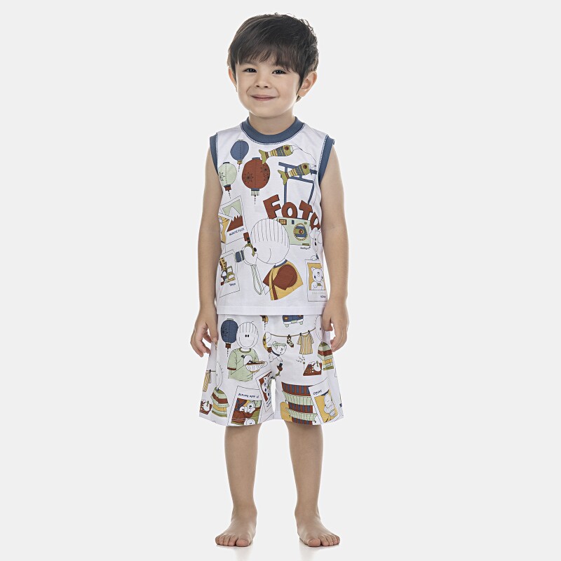 Pijama Masculino Baby Regata Machão e Bermuda