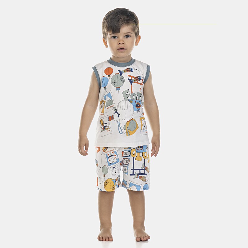Pijama Masculino Baby Regata Machão e Bermuda