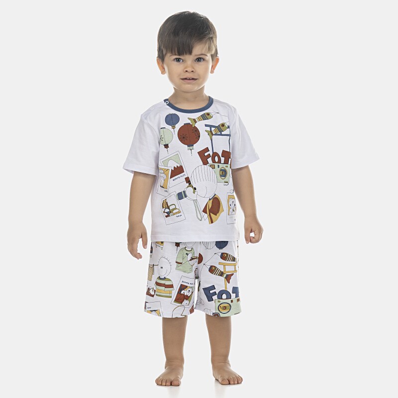 Pijama Masculino Baby Manga Curta e Bermuda