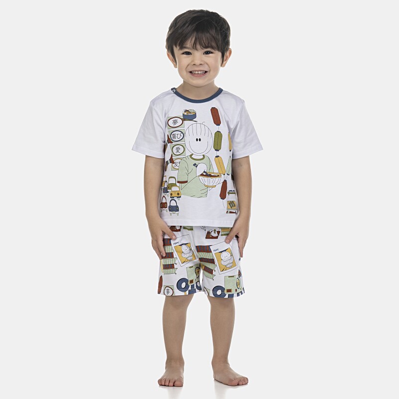 Pijama Masculino Baby Manga Curta e Bermuda