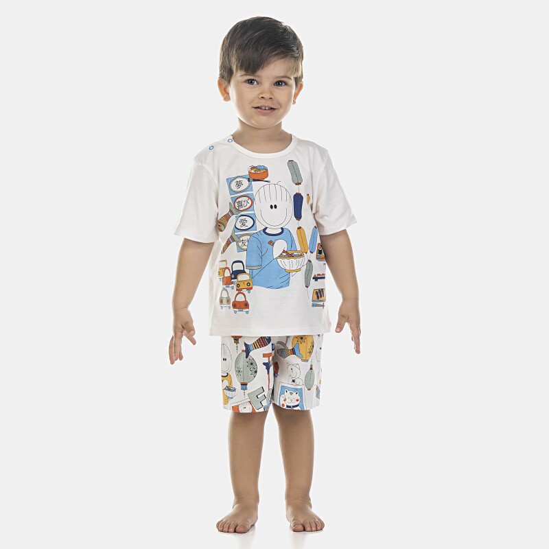 Pijama Masculino Baby Manga Curta e Bermuda