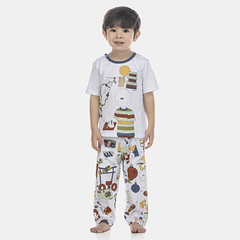 Pijama Masculino Baby Manga Curta e Calça